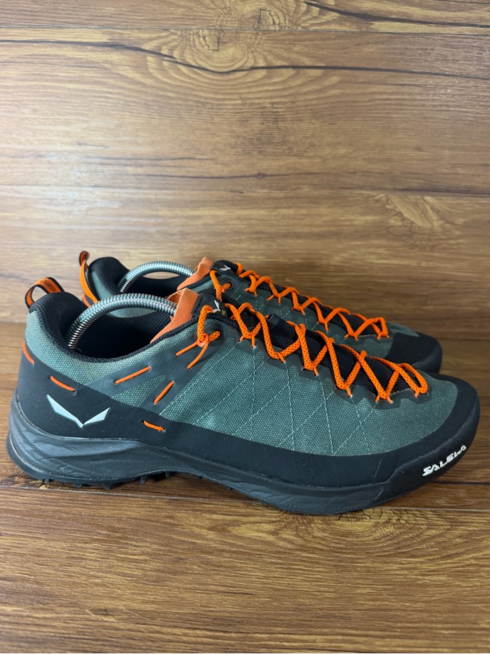 Salewa Mens Wildfire Green Ortholite Canvas Hiking Shoes Size 11.5 Sneaker